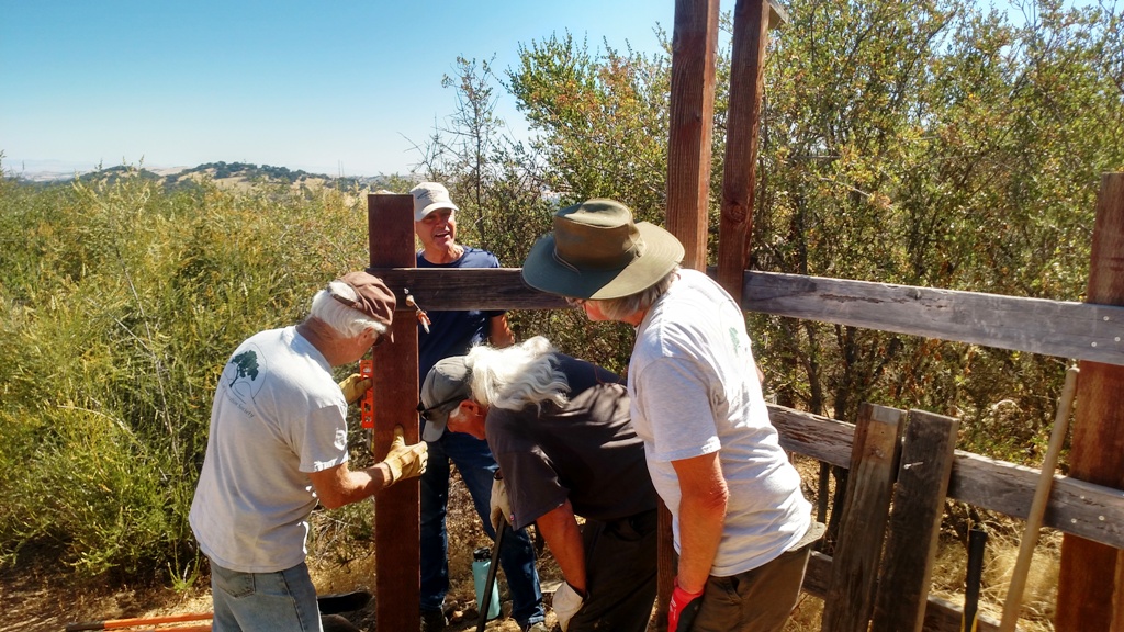 Finishing up the replacement of the broken post.